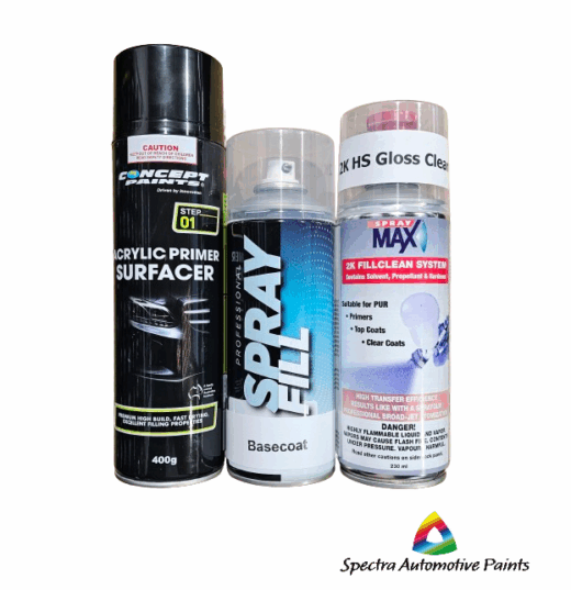 Touch Up Paint Kit. Primer + Basecoat + Spray Max 2K Clear ( 3 X ...